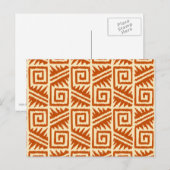 Ikat Aztec Pattern - Mandarijns and Light Oranje Briefkaart (Voorkant / Achterkant)