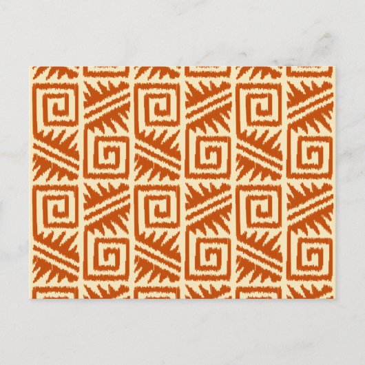 Ikat Aztec Pattern - Mandarijns and Light Oranje Briefkaart (Voorkant)