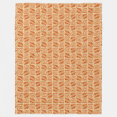 Ikat Aztec Pattern - Mandarijns and Light Oranje Fleece Deken (Voorkant)