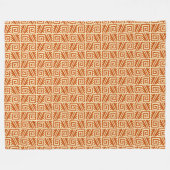 Ikat Aztec Pattern - Mandarijns and Light Oranje Fleece Deken (Voorkant (Horizontaal))