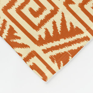 Ikat Aztec Pattern - Mandarijns and Light Oranje Fleece Deken