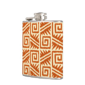 Ikat Aztec Pattern - Mandarijns and Light Oranje Heupfles (Links)