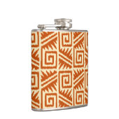 Ikat Aztec Pattern - Mandarijns and Light Oranje Heupfles (Rechts)