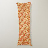 Ikat Aztec Pattern - Mandarijns and Light Oranje Lichaamskussen (Voorkant Verticaal)