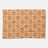 Ikat Aztec Pattern - Mandarijns and Light Oranje Theedoek (Horizontaal)