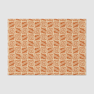 Ikat Aztec Pattern - Mandarijns and Light Oranje Tissuepapier