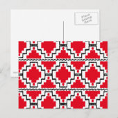 Ikat Aztec Pattern - Red, Black en White Briefkaart (Voorkant / Achterkant)