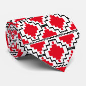 Ikat Aztec Pattern - Red, Black en White Stropdas (Opgerold)