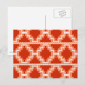 Ikat Aztec Pattern - Rust, Oranje en wit Briefkaart (Voorkant / Achterkant)
