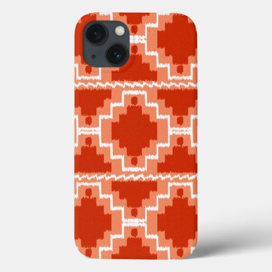 Ikat Aztec Pattern - Rust, Oranje en wit Case-Mate iPhone Case (Achterkant)