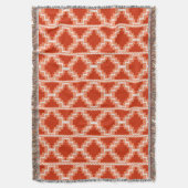 Ikat Aztec Pattern - Rust, Oranje en wit Deken (Voorkant Verticaal)