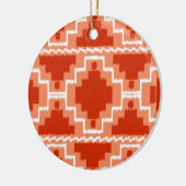 Ikat Aztec Pattern - Rust, Oranje en wit Keramisch Ornament (Links)