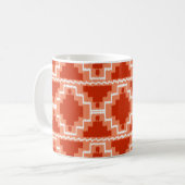 Ikat Aztec Pattern - Rust, Oranje en wit Koffiemok (Voorkant links)