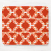 Ikat Aztec Pattern - Rust, Oranje en wit Muismat (Voorkant)