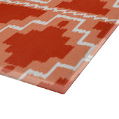 Ikat Aztec Pattern - Rust, Oranje en wit Snijplank (Hoek)