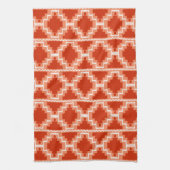 Ikat Aztec Pattern - Rust, Oranje en wit Theedoek (Verticaal)