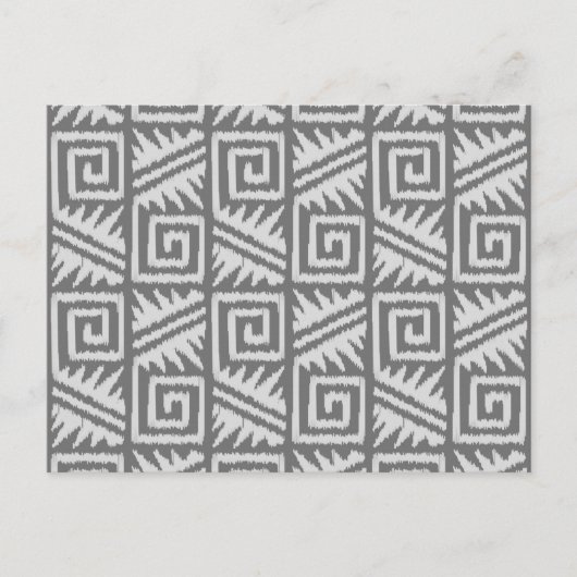 Ikat Aztec Pattern - Shades of Grey / Grey Briefkaart (Voorkant)