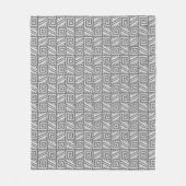 Ikat Aztec Pattern - Shades of Grey / Grey Fleece Deken (Voorkant)