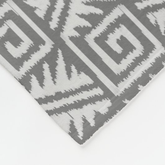 Ikat Aztec Pattern - Shades of Grey / Grey Fleece Deken (Hoek)
