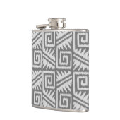 Ikat Aztec Pattern - Shades of Grey / Grey Heupfles (Links)