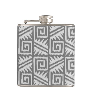 Ikat Aztec Pattern - Shades of Grey / Grey Heupfles