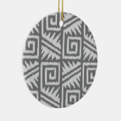 Ikat Aztec Pattern - Shades of Grey / Grey Keramisch Ornament (Rechts)