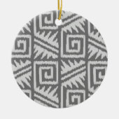Ikat Aztec Pattern - Shades of Grey / Grey Keramisch Ornament (Voorkant)