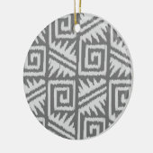Ikat Aztec Pattern - Shades of Grey / Grey Keramisch Ornament (Links)
