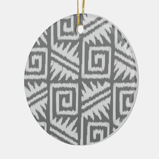 Ikat Aztec Pattern - Shades of Grey / Grey Keramisch Ornament (Links)