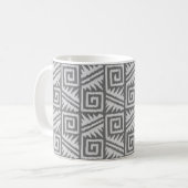 Ikat Aztec Pattern - Shades of Grey / Grey Koffiemok (Voorkant links)