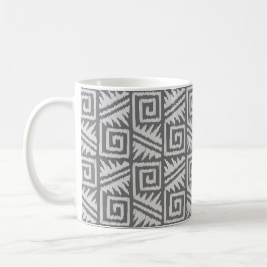 Ikat Aztec Pattern - Shades of Grey / Grey Koffiemok (Links)