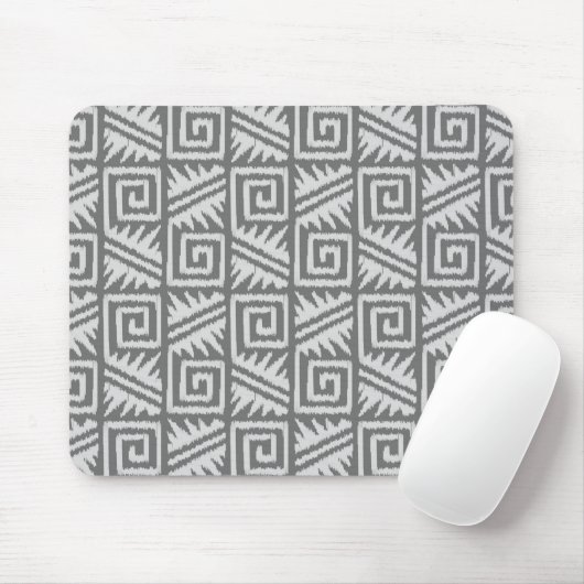 Ikat Aztec Pattern - Shades of Grey / Grey Muismat (Met muis)