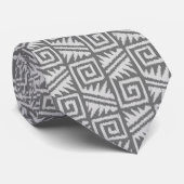 Ikat Aztec Pattern - Shades of Grey / Grey Stropdas (Opgerold)