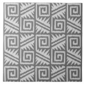 Ikat Aztec Pattern - Shades of Grey / Grey Tegeltje (Voorkant)