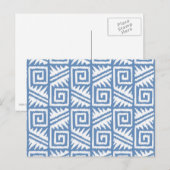 Ikat Aztec Pattern - Sky Blue and White Briefkaart (Voorkant / Achterkant)