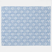 Ikat Aztec Pattern - Sky Blue and White Fleece Deken (Voorkant (Horizontaal))