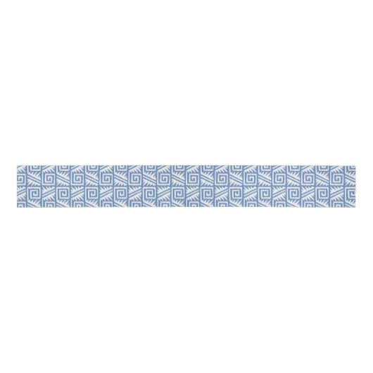 Ikat Aztec Pattern - Sky Blue and White Grosgrain Lint (Voorkant)