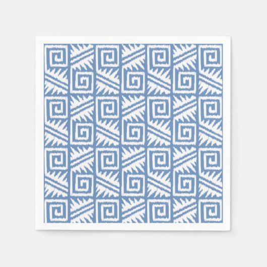 Ikat Aztec Pattern - Sky Blue and White Servetten (Voorkant)