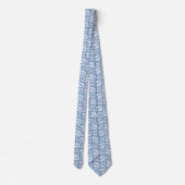 Ikat Aztec Pattern - Sky Blue and White Stropdas (Achterkant)