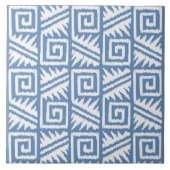 Ikat Aztec Pattern - Sky Blue and White Tegeltje (Voorkant)