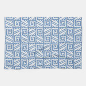 Ikat Aztec Pattern - Sky Blue and White Theedoek (Horizontaal)
