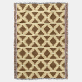 Ikat Aztec Pattern - Tan, brown and crème Deken (Voorkant Verticaal)