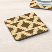 Ikat Aztec Pattern - Tan, brown and crème Drankjes Onderzetter (Linkerzijde)