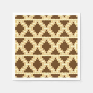 Ikat Aztec Pattern - Tan, brown and crème Servet