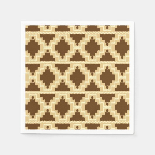 Ikat Aztec Pattern - Tan, brown and crème Servet (Voorkant)
