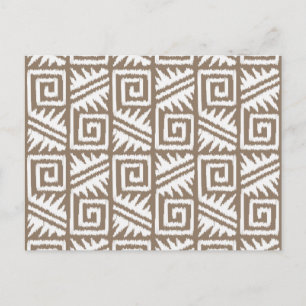 Ikat Aztec Pattern - Taupe Tan and Cream Briefkaart