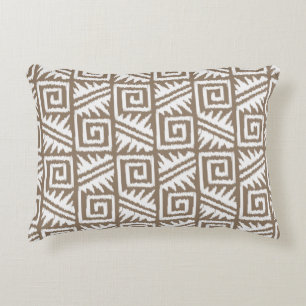 Ikat Aztec Pattern - Taupe Tan and Cream Decoratief Kussen