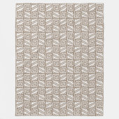 Ikat Aztec Pattern - Taupe Tan and Cream Fleece Deken (Voorkant)