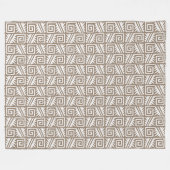 Ikat Aztec Pattern - Taupe Tan and Cream Fleece Deken (Voorkant (Horizontaal))