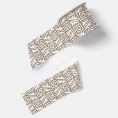 Ikat Aztec Pattern - Taupe Tan and Cream Grosgrain Lint (Achterkant)